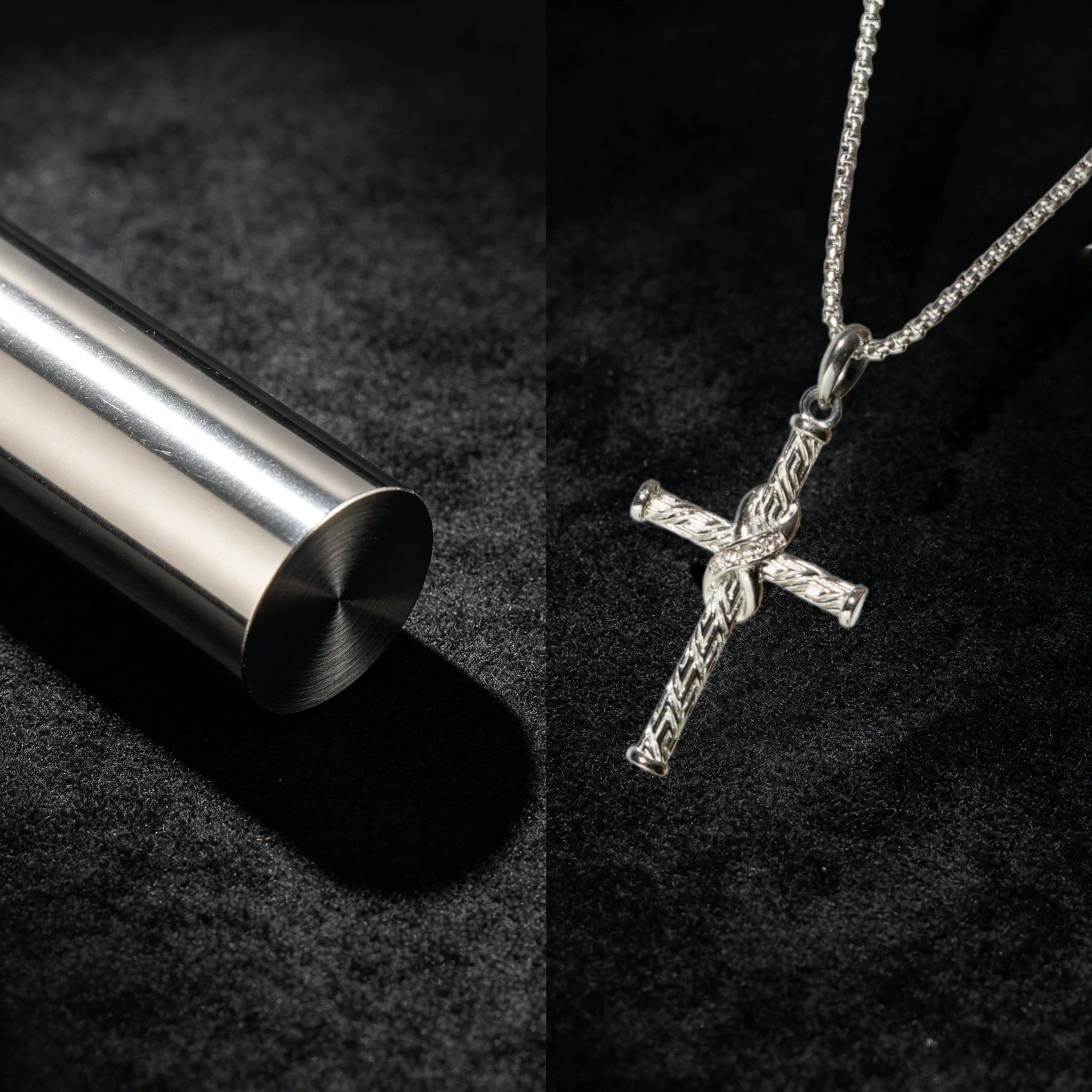 Waterproof 316 Stainless Steel Cross Necklace with 14K PVD Gold Plating - VutaeVozAmor Jewelry