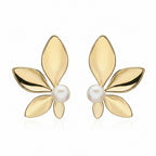 Flower Pearl Stud Earrings