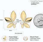 Flower Pearl Stud Earrings