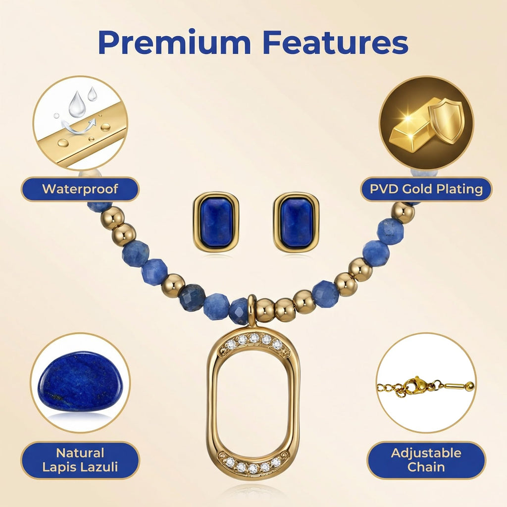 Natural Blue Lapis Lazuli Necklace