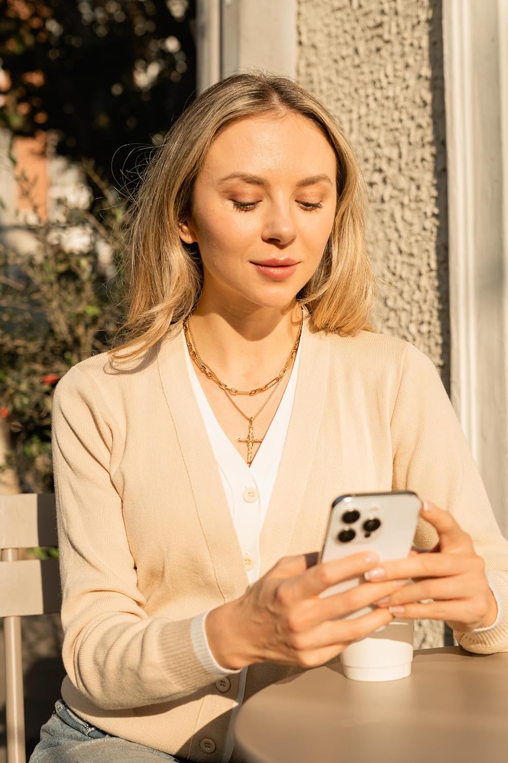 Waterproof Non Tarnish PVD 14K Gold Plated Chunky Paperclip Chain Necklace, Stainless Steel Alternating Link Layering Statement Jewelry for Men & Women