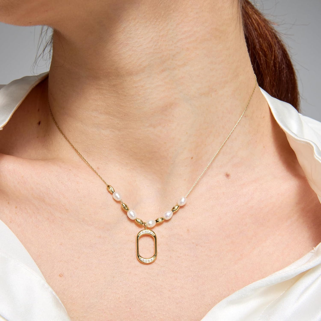 Freshwater Pearls & CZ Necklace